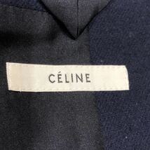 【CELINE】 チェスターコート セリーヌ 40 紺 ネイビー ウール 無地 クロンビーコート フィービー期 28h28 7165 ts202403_画像6