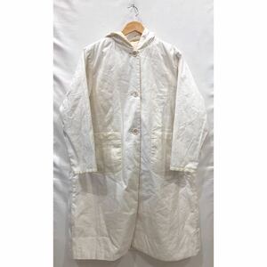 【Gauze#】リバーシブルコート ガーゼ FREEサイズ ナイロン ドット WHT ロングコート ts202311