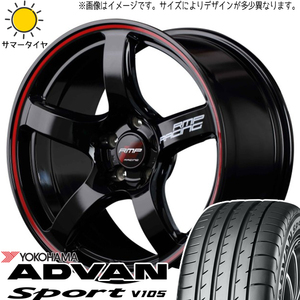 新品 フォレスター XV 225/55R17 ヨコハマ アドバンスポーツ V105 RMP RACING R50 17インチ 7.0J +47 5/100 サマータイヤ ホイール 4本SET