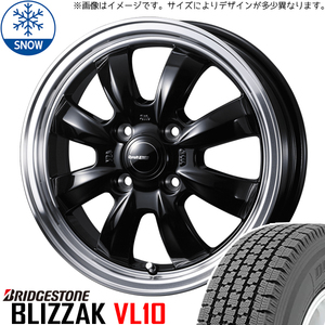 新品 ハイゼットピクシス 145/80R12 BS BLIZZAK VL10 グラフト 8S 12インチ 4.0J +42 4/100 スタッドレス タイヤ ホイール セット 4本