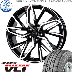 新品 サクシード 155/80R14 6PR BS BLIZZAK VL1(VL10) クロノス CH112 14インチ 5.0J +38 4/100 スタッドレス タイヤ ホイール セット 4本