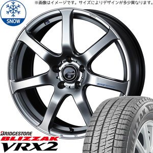 新品 ノート オーラ 205/55R16 BS BLIZZAK VRX2 レオニス ナヴィア07 16インチ 6.0J +45 4/100 スタッドレス タイヤ ホイール セット 4本