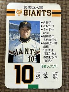 タカラ プロ野球カードゲーム 昭和53年 読売ジャイアンツ(巨人) 張本勲