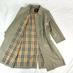 バーバリー Burberry ノバチェック Lサイズ コート ステンカラー ラグラン シングル 比翼 裏地 コットン カーキ ブラウン 94 175 メンズ