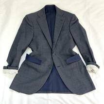 BEAMS F『紳士の品格』ビームスエフ スーツ セットアップ テーラードジャケット ダークグレー グレンチェック Mサイズ ウール_画像6