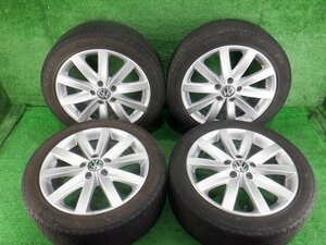 VW フォルクスワーゲン 1KCAV ゴルフ6 ハイライン 純正 アルミ ホイール 4本 17×7J +54 112 57mm 5H タイヤ 225/45R17 2016年製 BS レグノ