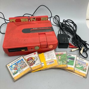 ◆◇[7] シャープ ツインファミコン AN-500R 本体 赤 ディスクシステムソフト マリオ 他 ７点 セット 動作未確認 05/112207ｍ◇◆