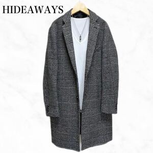 HIDEAWAYS チェスターコート　ロング丈ジャケット　アウターグレンチェック