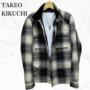 TAKEO KIKUCHI ウールジャケット　チェックジャケット　ブルゾン