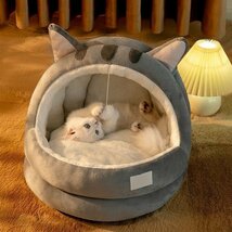 猫 犬 ベッド　ペットベッド ふわふわ　暖か もこもこ　キャット　ペット用品 ペットハウス　クッション マット柔らかい　秋冬 Sサイズ_画像3