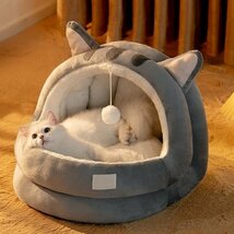 猫 犬 ベッド　ペットベッド ふわふわ　暖か もこもこ　キャット　ペット用品 ペットハウス　クッション マット柔らかい　秋冬 Sサイズ_画像1