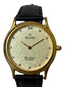 ELGIN エルジン 18k GOLD FK-613 18金 750 金無垢 クオーツ 腕時計