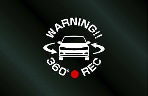 フォルクスワーゲン ポロ AWC用 360° ドラレコステッカー ドライブレコーダー ステッカー セキュリティステッカー セキュリティー