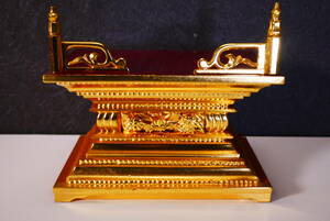 ma.... wooden book@ gold .... Buddhist altar fittings height 14.(21) width 22.8. inside 14.(.) 5191 M