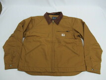 【送900円】6519　Carhartt　カーハート　OJ3828-M　メンズ　デトロイトジャケット　ダック地　キャメル　L　ブランケット裏地付き　襟欠品_画像2