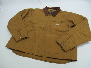 【送900円】6519　Carhartt　カーハート　OJ3828-M　メンズ　デトロイトジャケット　ダック地　キャメル　L　ブランケット裏地付き　襟欠品