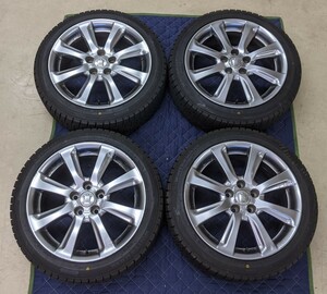 トヨタ クラウン 200系 純正18アルミ付スタッドレスタイヤ 4本セット DUNLOP WINTER MAXX 225/45R18 バリ溝 5穴