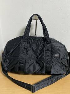 極美品●PORTER 吉田カバン ポーター タンカー 2WAY ロールボストンバッグ（s） 黒 ブラック 品番622-06990