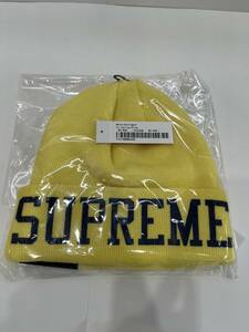 214-MH20) 未使用 Supreme New Era Varsity Beanie フリーサイズ Light Yellow シュプリーム ニューエラ ビーニー ニット キャップ 帽子 