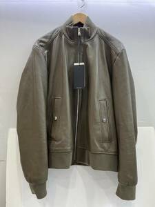 214-MH27) 美中古 HUGO BOSS ラム レザー ジャケット サイズ52 XL 50491451 ヒューゴ ボス アウター 羊 革 ライダース エックスエル 