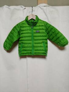 ★PATAGONIAパタゴニアポリエステルグースダウンJKTグースダウン75パーセント黄緑正規品サイズ2T★