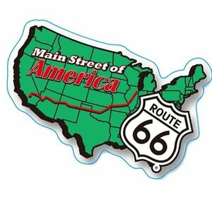 ルート66　Route 66　アクリルバッチ (B)ABRR-02 ルート66雑貨 アメリカン雑貨、アメリカ雑貨 アメ雑