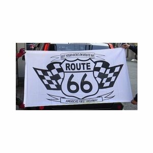 ルート66　ROUTE　66 ナイロンフラッグA 旗　ガレージ　ルート66, グッズルート66, アメリカルート66,ルート66雑貨