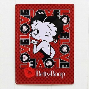 ベティちゃん　ベティブープBetty Boop　ティン サイン 投げキッスLove BB-AM-MS-15001