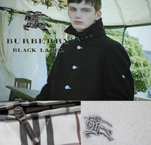 希少カラー BURBERRY BLACK LABEL 銀ボタン 羊毛 マリンコート M 白 ナポレオン トレンチ レザー ジャケット バーバリー ブラックレーベル_画像7