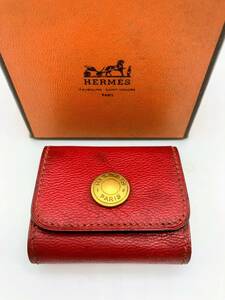 ★ミさ［BbY751］1円スタート！HERMES エルメス　付箋ケース　レッド　中古品　コンパクトサイズ