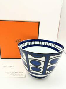 ★ミさ［BbY646］1円スタート！HERMES エルメス ブルーダイユール ボウル 茶碗 食器　　箱付き　中古品　60サイズ