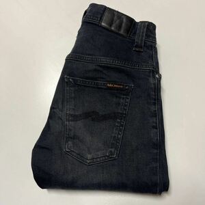 イタリア製 Nudie Jeans ヌーディージーンズ THIN FINN ストレッチジーンズ ブラックグレー W28 L32