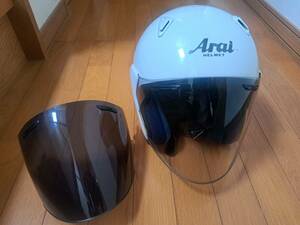 Arai　SZ-M？ 白　ホワイト 57-58CM Mサイズ アライ szm？ ジェットヘルメット SNELL　中古 オマケバイザー付