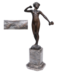 Hans Keck　ハンス・ケック (1875-1941)　ブロンズ像　裸婦像　彫刻　s-073