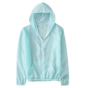 UV Parker Rush Guard light blue long sleeve hood pocket UV protection ventilation light weight 