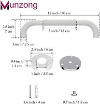 サイズ: 30CM-1個_ホワイト 浴槽 手すり 30cm 介護風呂手すり 1個セット ステンレス 防錆抗菌 お風呂用品 取っ手 _画像2