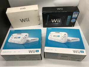 ジャンク Nintendo Wii スポーツリゾート付 WiiU 本体 計3台セット BASIC SET 8GB プレミアムセット 32GB ※欠品・動作不良・状態難