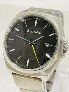 AH9344 ポールスミス Paul Smith 1116-T020640 不動 腕時計 ブラック文字盤 黒 クォーツ デイト 3針 QZ 電池切れ