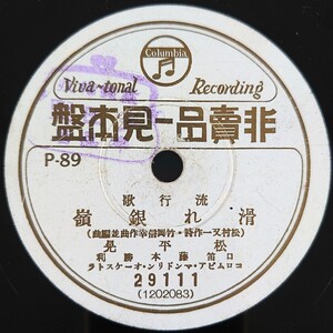 【SP盤レコード】Columbia非賣品-見本盤/流行歌/滑れ銀嶺 松平晃/譯があるのよ 二葉あき子/SPレコード