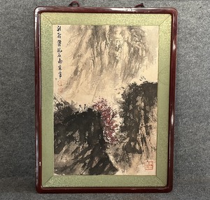 ZW0000850 中国画 古美術 唐物 傅抱石山水 真筆逸品 肉筆保証 中心尺寸39X26.5cm