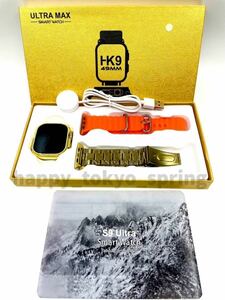 新品 HK9 Ultra Gold Edition 2.19インチ 大画面 S9 スマートウォッチ 通話 音楽 多機能 健康 スポーツ 血中酸素 血圧 Watch9 代替品.