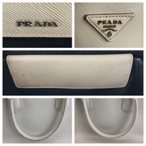 PRADA プラダ サフィアーノ ホワイト 白 シルバー金具 レザー ハンドバッグ トートバッグ レディース 403668_画像6