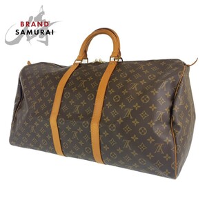 LOUIS VUITTON ルイヴィトン モノグラム キーポル55 男女兼用 ブラウン ゴールド金具 PVC M41424 ボストンバッグ 旅行バッグ メンズ 404227