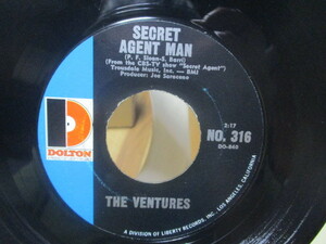 美盤 VENTURES ベンチャーズ SECRET AGENT MAN 秘密諜報員 c/w 007-11 米EP Monarchドン・ウィルソン ノーキー・エドワーズ メル・テイラー