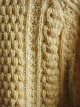 70sビンテージUKイギリス1970年代ピュアウール純毛フィッシャーマンニットセーター ケーブル編みインバーアランTHIBAULTガンジーセーター英_画像8