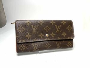 E283 1 円 LOUIS VUITTON ルイヴィトン モノグラム 長財布 二つ折り 小銭 札入れ ポルトフォイユ サラ 財布 メンズ レディウォレット