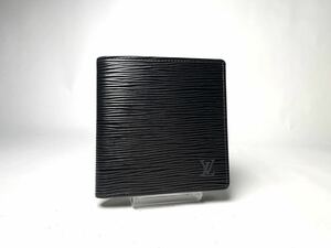 E300 未使用1円 LOUIS VUITTON ルイヴィトン ミュルティ エピ ポルトフォイユ マルコ 二つ折り 財布 ウォレット メンズ 札入れ ブラック 黒