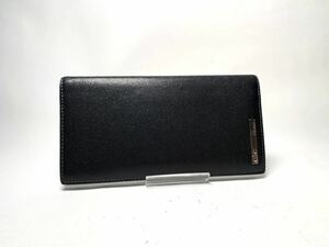 E301 1円 ■極美品■ Cartier カルティエ サントス レザー 二つ折り 長財布 ウォレット 札入れ メンズ レディース ブラック系 