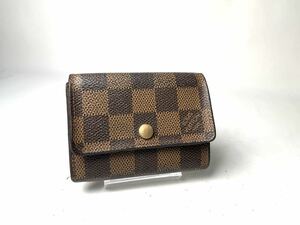 E404 美品　1円 LOUIS VUITTON ルイヴィトン N61930 ダミエ ポルトモネ プラ コインケース コインパース 小銭入れ ブラウン系