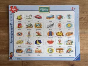 チェコ製 Ravensburger Puzzle パズル 60ピース 知育玩具 English 2003年 ユーロ ヴィンテージ 蚤の市 デッドストック 未使用長期保管品